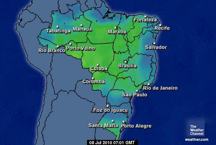 mapa de distribuio da umidade no Brasil
